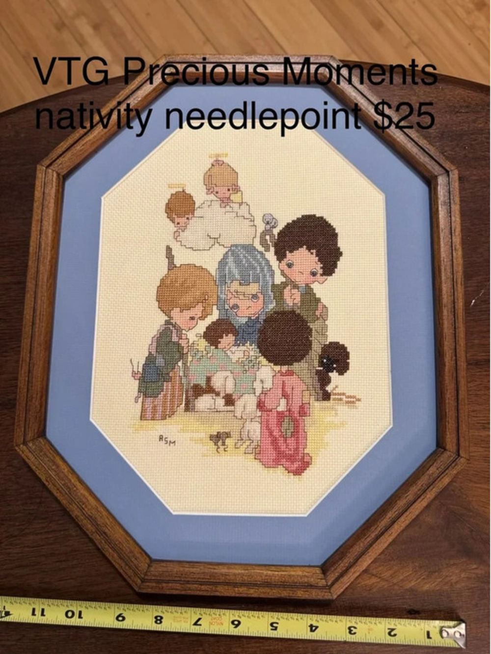 VTG precious moments "And We Beheld his glory" needle point